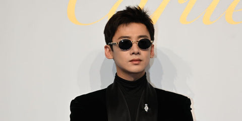 Chinese actor Bai Jingting was seen wearing gold Cartier CT0464S 015 oval sunglasses at the "Cartier, The Power of Magic" exhibition in Shanghai. Shop online now on Pretavoir 