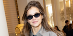 Barbara Palvin was seen wearing tortoiseshell Jimmy Choo JC5068U 5002/80 oval sunglasses with blue lenses at Hotel Martinez during Cannes Film Festival 2026.