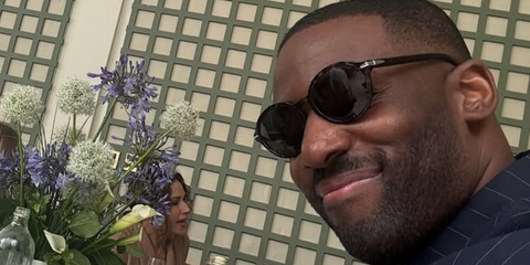 Actor and rapper Ashley Thomas, widely known as Bashy, was seen wearing dark tortoiseshell Giorgio Armani AR8237 6235/73 sunglasses at the Wimbledon Tennis Championships 2025. Shop online now on Pretavoir