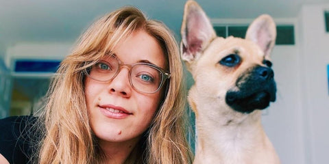 Becky Hill was seen wearing transparent Garrett Leight Sherwood 1154 CLCR optical glasses in her Twitter X post