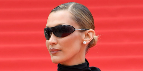 Bella Hadid was seen wearing black Tom Ford Brady-02 TF1396 01A sunglasses during Cannes Film Festival 2026