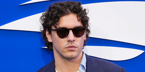 Off Campus star Belmont Cameli was seen wearing tortoise Polo Ralph Lauren PH4236 5003/73 round sunglasses at the US Open 2026