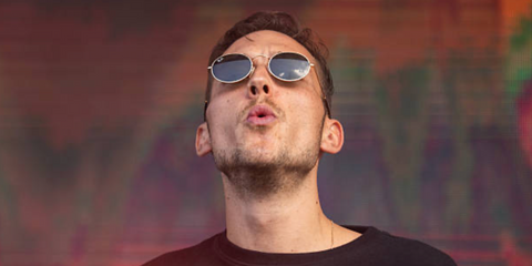 German DJ Ben Böhmer was seen wearing gold Ray-Ban RB 3547N 001 Oval sunglasses onstage at the Brunch Electronik Berlin 2025.