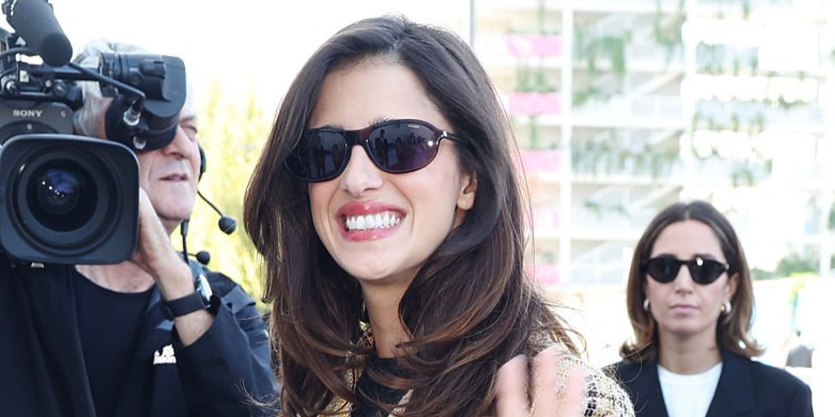 Italian actress Benedetta Porcaroli wore tortoise Prada PR D20SU 20P90W sunglasses with brown lenses at the Prada Spring Summer 2027 show during Milan Fashion Week