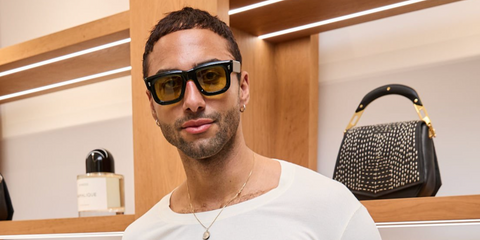 American professional volleyball player Benjamin Patch was seen wearing Cutler and Gross Sun 1402 01 Yellow on Black sunglasses at the Byredo flagship store opening in Berlin, October 2023.