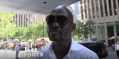 Former professional boxer Bernard Hopkins was seen wearing Porsche Design 8478 P White Frame - Dk Grey + Silver Lenses sunglasses in an interview with TMZ Sports. Shop online now on Pretavoir