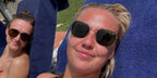 Footballer Beth Mead of Arsenal FC was seen wearing gold Ray-Ban Jim RB 3694 001/31 sunglasses with green lenses in Ibiza, shared through her Instagram post July 2024.