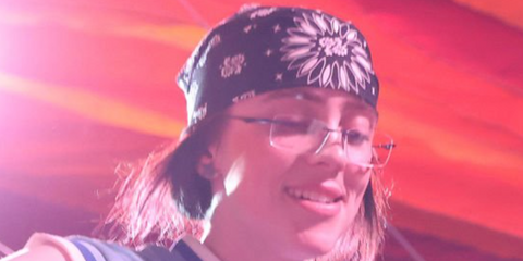 Billie Eilish wearing Oakley rimless glasses on stage at Coachella Festival 2024