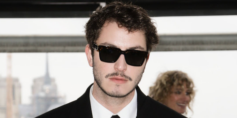Turkish actor Boran Kuzum was seen wearing tortoiseshell and black Saint Laurent SL 732 Vadim 003 sunglasses at Burc Aykol Fall/Winter 2025 fashion show during Paris Fashion Week.
