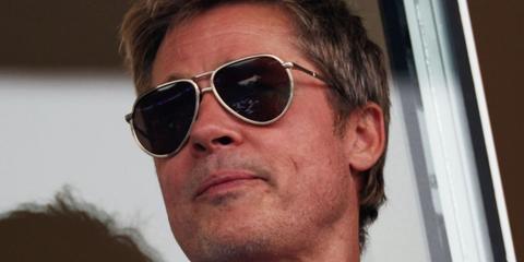 Brad Pitt wears Burberry Scott BE3135 1109/71 sunglasses at the F1 Grand Prix in Mexico City - October 27th 2024. 