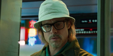 Brad Pitt wears Police Origins Bullet 1 VPLE37N 0700 glasses in Bullet Train movie - buy online. 