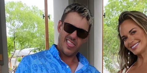 Professional golfer Brooks Koepka was seen wearing black Tom Ford Fletcher TF832-N 01A sunglasses ahead of his wedding in Turks & Caicos