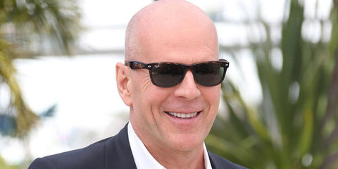 Actor Bruce Willis was seen wearing tortoiseshell Ray-Ban New Wayfarer RB 2132 902 sunglasses with green lenses at the 2012 Cannes Film Festival. Shop online now on Pretavoir