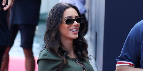 Brazilian model and internet personality Bruna Biancardi was seen wearing black Balenciaga BB0096S 001 Dynasty sunglasses at the F1 Monaco Grand Prix 2023.