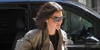 Brazilian model Bruna Marquezine wore black Saint Laurent Sun SL 890 Betty Thin 001 sunglasses in Milan, September 2026.