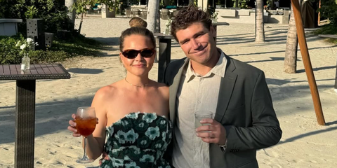 Brazilian professional surfer and model Bruna Schmitz was seen wearing tortoiseshell Prada PR 26ZS 14L09Z sunglasses in her Instagram post