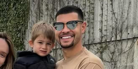 Brazilian footballer Bruno Guimaraes of the Arsenal FC was seen wearing Ray-Ban Clubmaster RB 3016 1145/17 sunglasses in his Instagram post, April 2025.