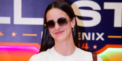 Caitlin Clark is seen wearing Dita Meta Evo One DTS 147 04 sunglasses to the Women's National Basketball Association (WNBA) All-Star Game