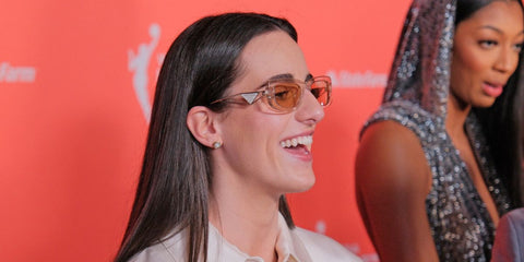 Caitlin Clark is seen wearing Prada PR 14YS 19M4I2 to the 2024 WNBA Draft