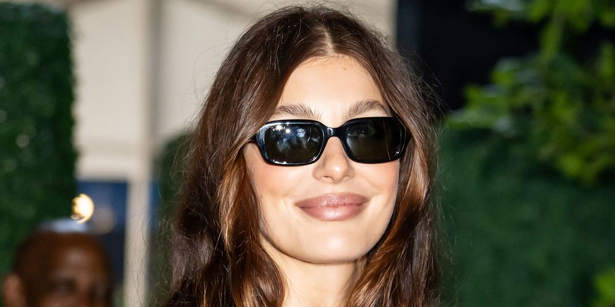 Camila Morrone was seen wearing black Gucci GG2152S 001 sunglasses at the Kering Foundation's Fifth Annual Caring For Women Dinner during New York Fashion Week