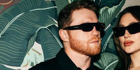 Canelo Alvarez was seen wearing black Dolce&Gabbana DG4458 501/87 sunglasses in his Instagram post