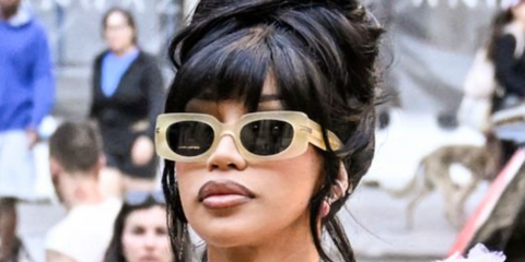 Cardi B outside the Marc Jacobs show on July 1st 2024 wearing Marc Jacobs MJ 1075/S 40GIR sunglasses - buy online.