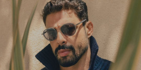 Caua Reymond is seen wearing grey Zegna Orizzonte I EZ0231 20B sunglasses to attend the brand's Fall/Winter 2024 fashion show in Milan