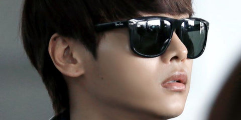 South Korean singer and actor Cha Hak-yeon, widely known as N of K-Pop group VIXX, was seen wearing black Ray-Ban Boyfriend RB 4147 601/87 sunglasses in a social media post.