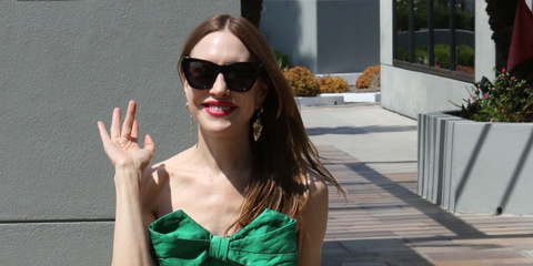 Actress Charis Michelsen was seen wearing black Saint Laurent Sun SL 214 Kate 001 sunglasses at the EWOW Creations Emmy Award Gifting Suite, September 2025. Shop online now on Pretavoir