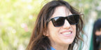 French-British actress and model Charlotte Gainsbourg was seen wearing black Saint Laurent Sun SL 318 001 square sunglasses at the 78th Venice International Film Festival