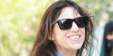 French-British actress and model Charlotte Gainsbourg was seen wearing black Saint Laurent Sun SL 318 001 square sunglasses at the 78th Venice International Film Festival