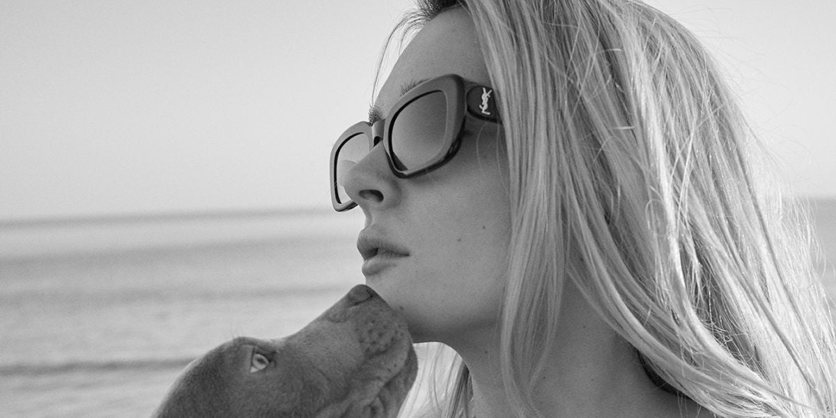 Charlotte Lawrence is seen wearing Saint Laurent Sun SL M130 001 sunglasses in a fashion editorial of contentmode.com