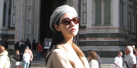 Chinese actress Chen Duling was seen wearing tortoiseshell Loewe Slim LW40158I 52N sunglasses in her Instagram post, October 2025.