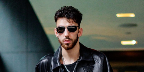 Basketball player Chet Holmgren of Oklahoma City Thunder was seen wearing silver Saint Laurent SL 750 002 sunglasses in New York City, following a game against the New York Knicks in March 2026.