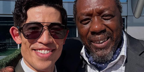 Australian actor Christopher Chung was seen wearing black Montblanc MB0360S 001 aviator sunglasses at the Emmy Awards 2024.