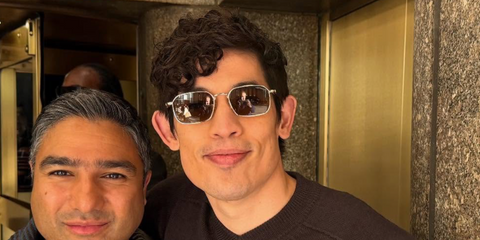 Australian actor Christopher Chung was seen wearing Montblanc MB0441S 001 sunglasses in his Instagram post, October 2025.