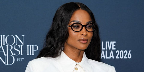 Celebrity singer Ciara was seen wearing dark havana tortoise Gucci GG2153O 002 oval optical glasses at the Fashion Scholarship Fund's FSF LIVE Gala 2026 in New York City.