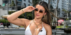 Dominican television host and beauty queen Clarissa Molina was seen wearing gold Ray-Ban Jack RB 3565 001/51 sunglasses with brown gradient lenses in her Instagram post, June 2025.