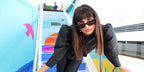 Australian actress Claudia Doumit was seen wearing black Ray-Ban Teru RB 4425 6677/87 sunglasses on IMDBoat during San Diego Comic Con, July 2024.