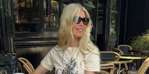 Claudia Schiffer was seen wearing dark tortoiseshell Chloe CH0190S 002 sunglasse with brown gradient lenses in her Instagram post, June 2025. Shop online now on Pretavoir