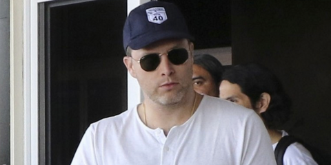 Colin Jost was seen wearing Ray-Ban RB 3548N 001 Hexagonal Gold With Flat Lenses sunglasses during his holiday with wife Scarlett Johansson