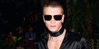 Connor Storrie wore silver Saint Laurent SL 750 003 sunglasses at the Academy Museum Gala 2026 afterparty in Los Angeles.