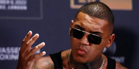 Conor Benn was seen wearing Dita Flight.008 DTS 134 01 sunglasses during the Eubank Jr / Benn boxing match press conference in London, August 2022