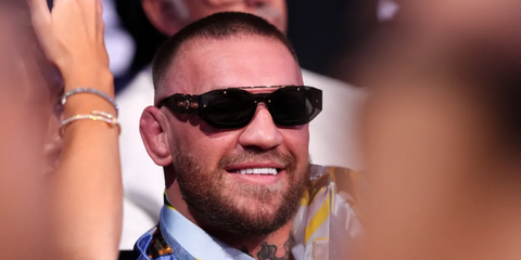 Conor McGregor was seen wearing grey transparent Versace 2235 1002/87 biggie sunglasses