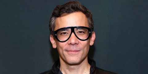 Actor Conrad Ricamora was seen wearing black Tom Ford TF5958-B 001 Blue Control  glasses at the "Disruption" Opening Night in New York City, August 2026.