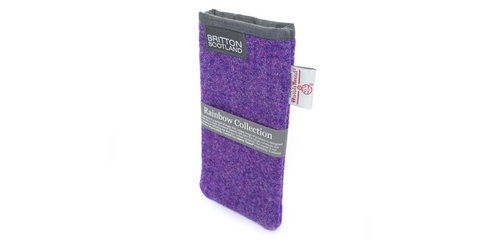 Amy Britton Rainbow Harris Tweed Bright Purple Soft Case