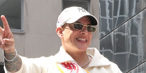 Daddy Yankee was seen wearing gold Ray-Ban x ASAP Rocky Metal RB 3927 001/31 sunglasses at the Puerto Rican Dau Parade in New York City, June 2026.