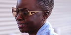 Danai Gurira was seen wearing gold Bottega Veneta BV1065S 005 square sunglasses to attend the 2022 US Open Tennis Championship