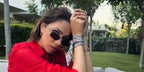 Australian-Lebanese actress Daniella Rahme was seen wearing gold Clash de Cartier CT0544S 002 rimless sunglasses in her Facebook post, July 2025. Shop online now on Pretavoir