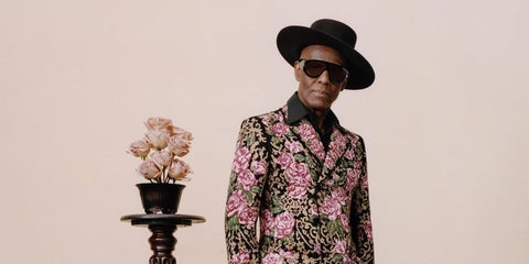 Dapper Dan was seen wearing black Tom Ford Bronson TF1044 01E sunglasses with brown lenses in a GQ Magazine feature, April 2025 ahead of the Met Gala “Superfine: Tailoring Black Style”